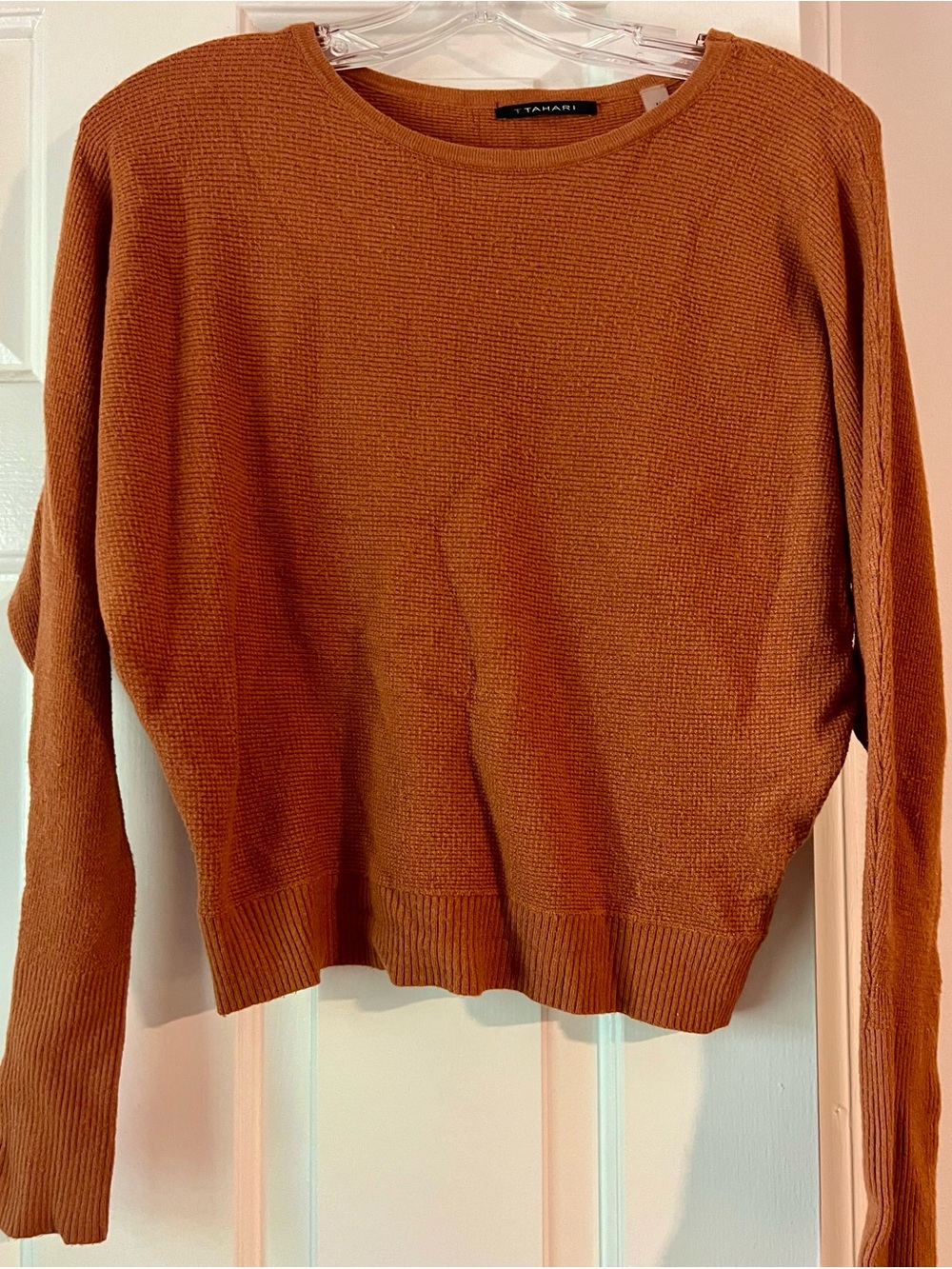 Tahari Women's Rust Crewneck Sweater